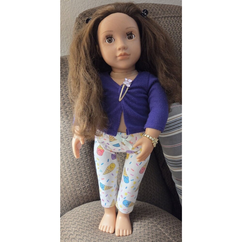 Our Generation 18” Girl Doll Brown Hair Brown Eyes By Battat Needs TLC